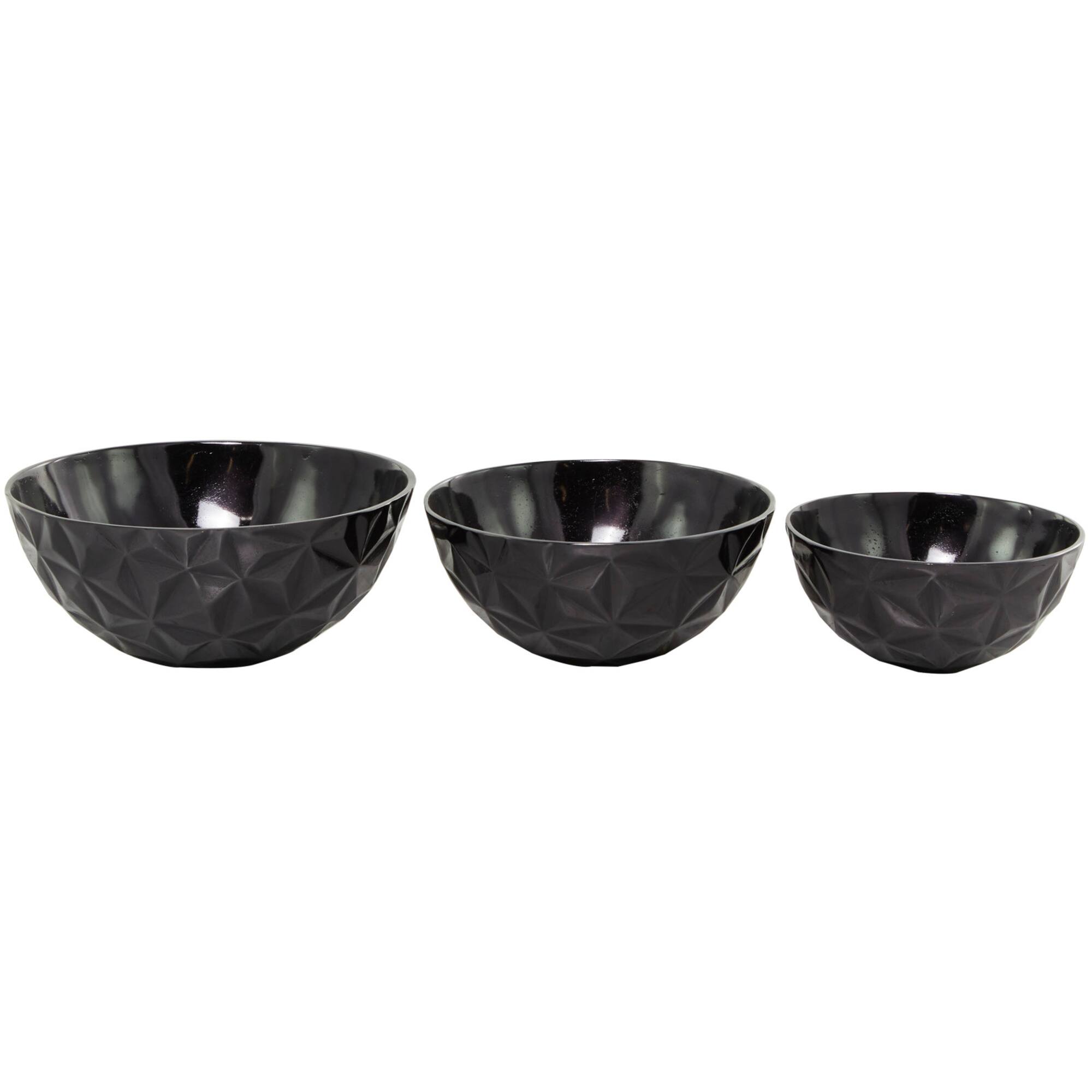 Metal Faceted Decorative Bowl Set